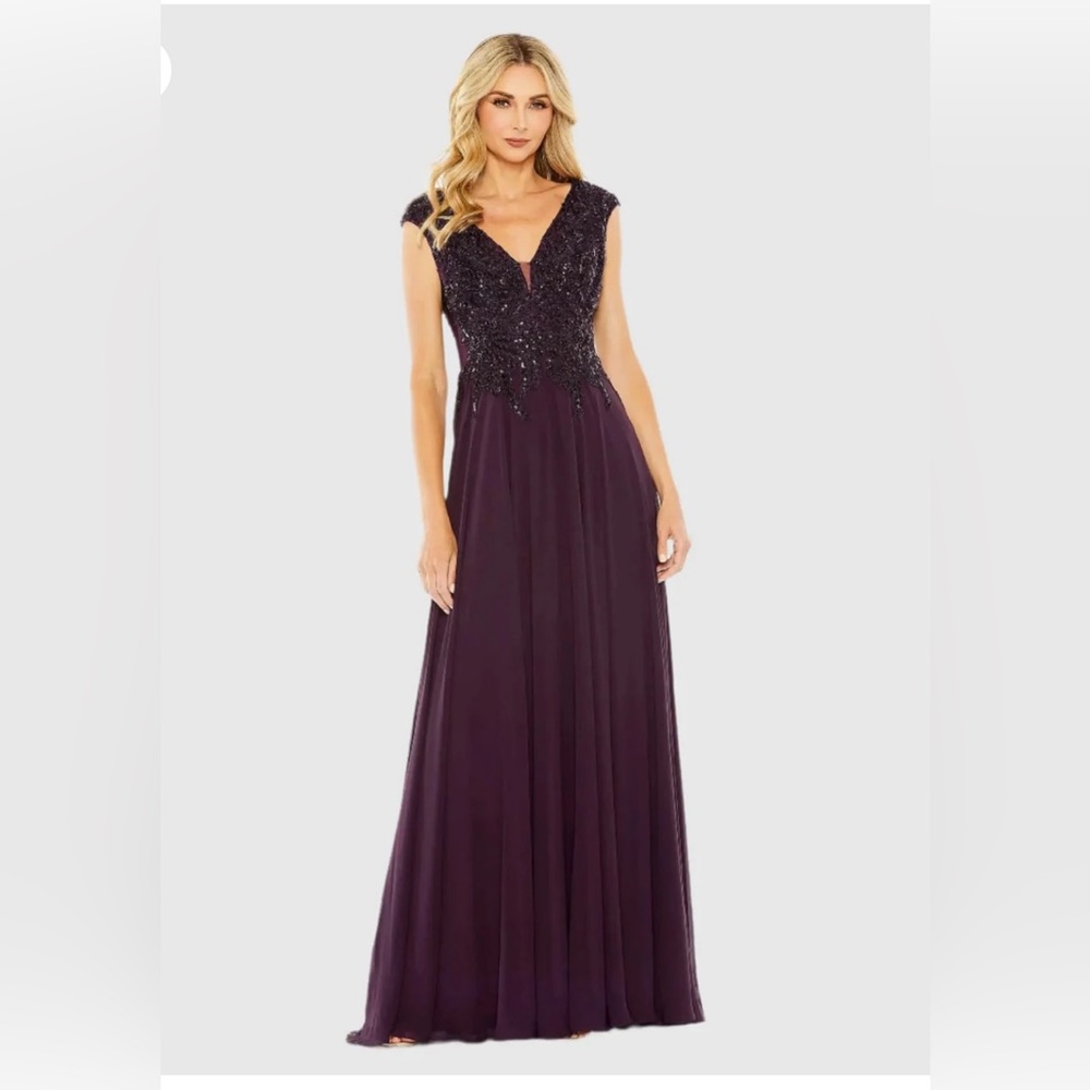 Mac Duggal Deep Purple Maxi Dress